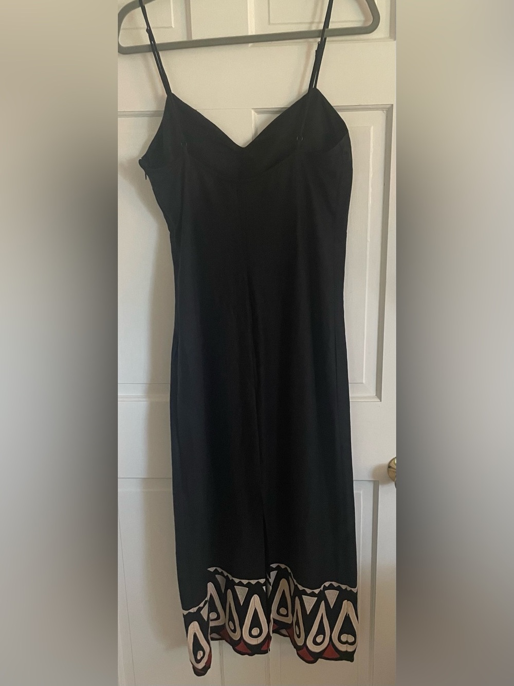 Farm Rio Cutwork Maxi Dress Black & Red Tribal Print Coconut Grove 🌴🥥Medium - Picture 3 of 6